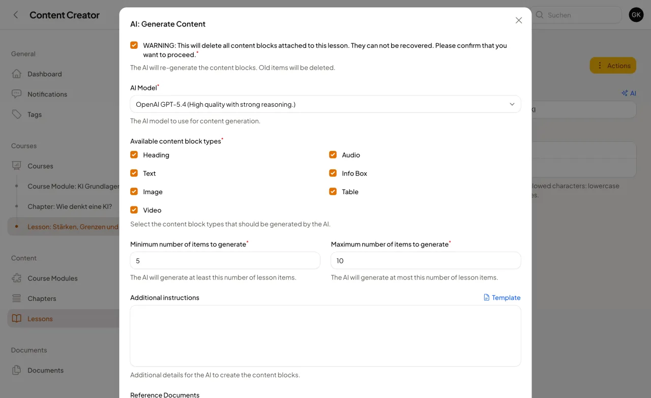 Content Creator - Inhaltsgenerierung