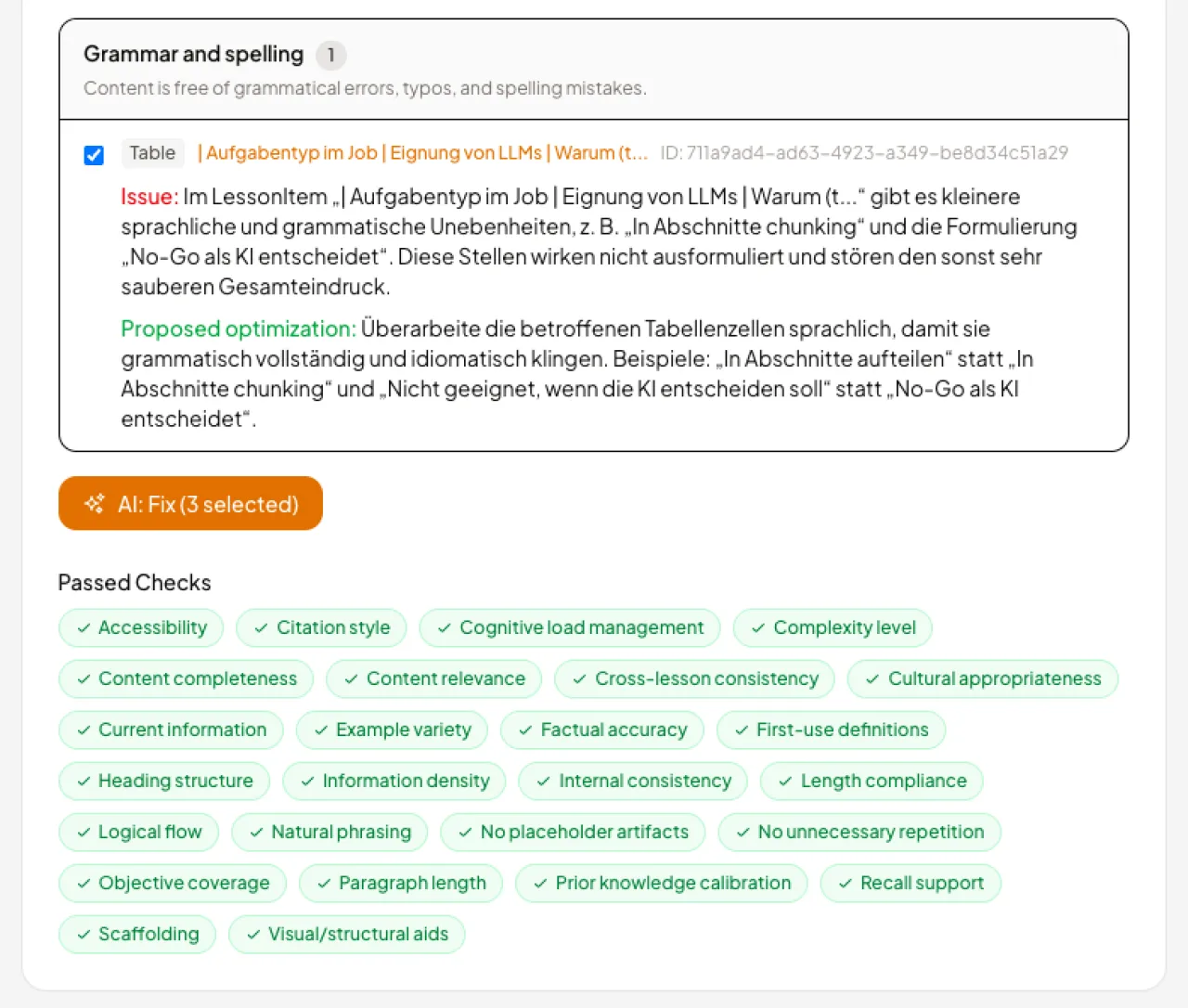 Content Creator - Qualitäts-Check
