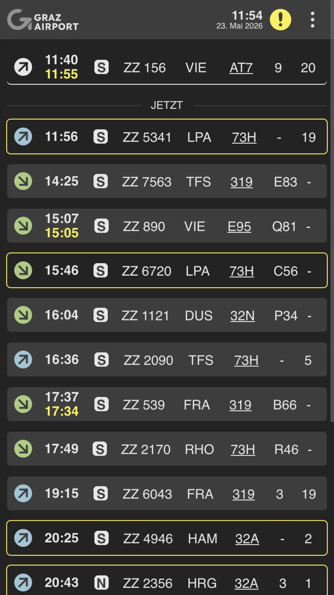 Flughafen Graz Operations Management - Smartphone