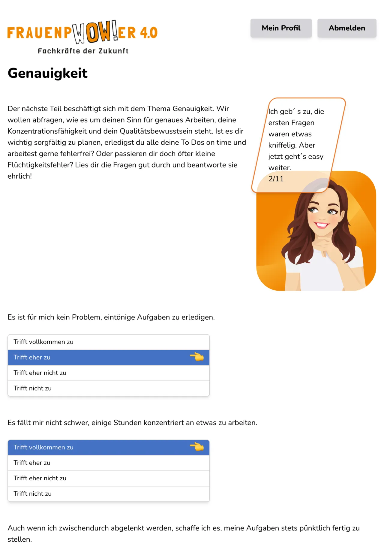 Zukunft Frauenpower - Fragebogen